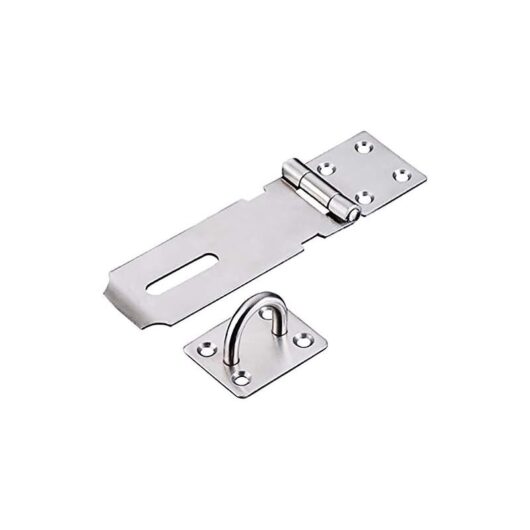 Ikodm - Stainless Steel Padlock Hasp, Heavy Duty Hasp and Staple with Screws, Door Clasp Gate Lock Shed Latch Padlock Staple
