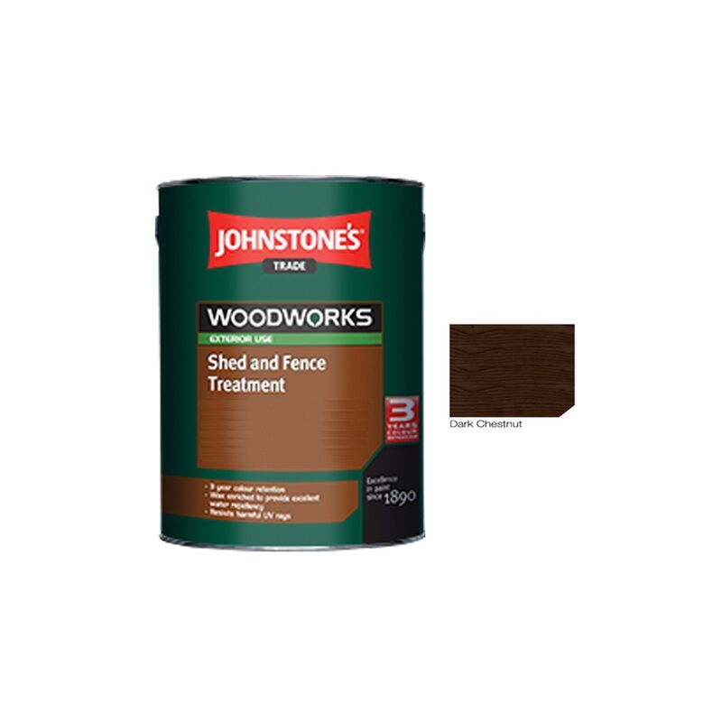 Johnstones Trade Woodworks Shed and Fence Paint - 5 Litre - Dark Chestnut