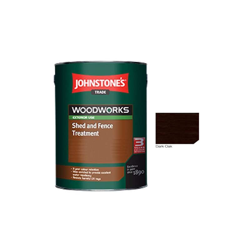 Johnstones Trade Woodworks Shed and Fence Paint - 5 Litre - Dark Oak