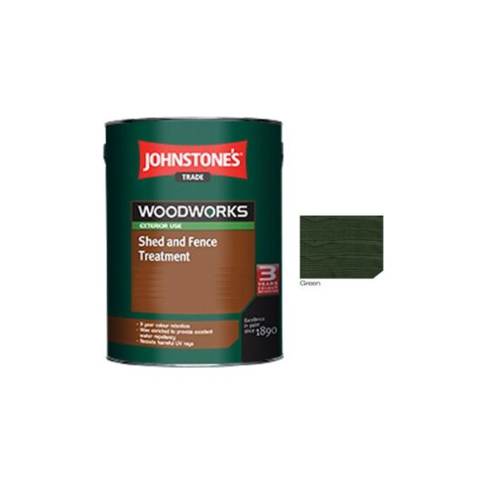 Johnstones Trade Woodworks Shed and Fence Paint - 5 Litre - Green