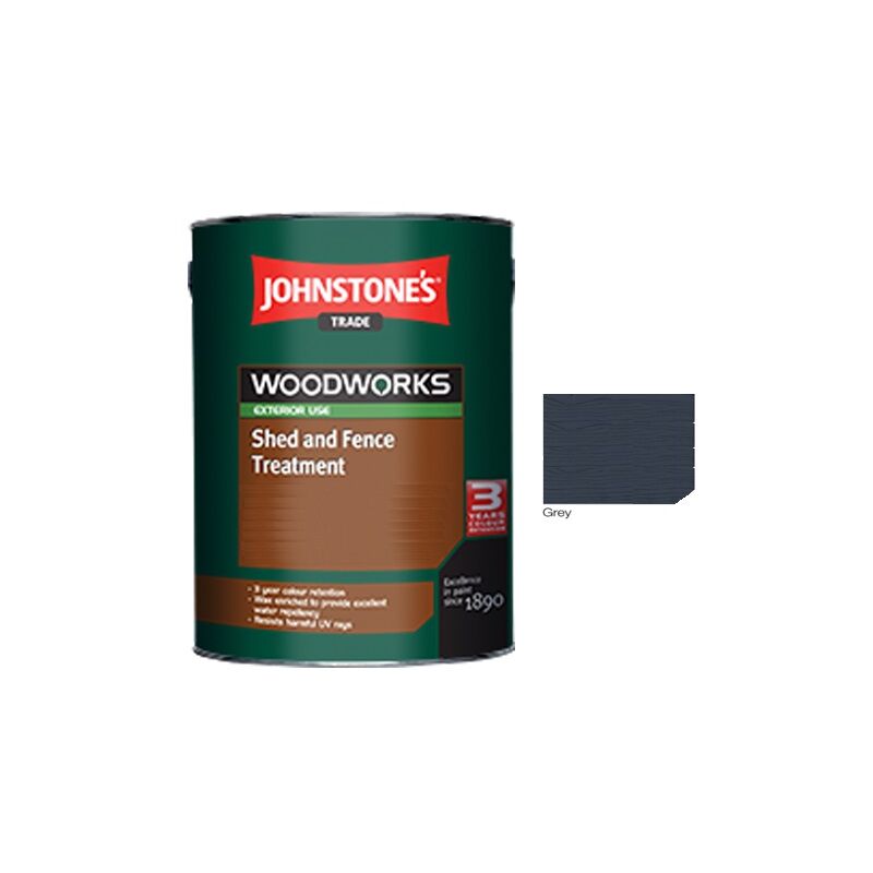 Johnstones Trade Woodworks Shed and Fence Paint - 5 Litre - Grey