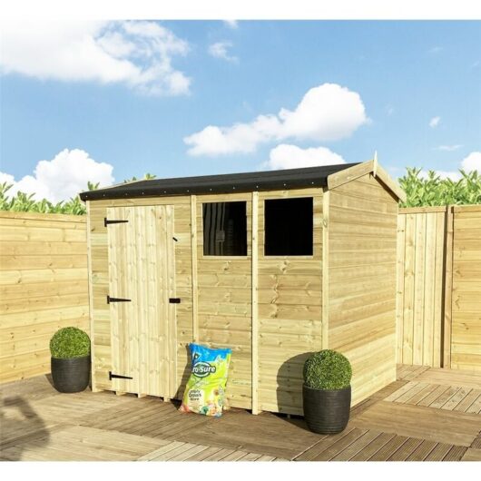 Marlborough - 9 x 8 Reverse Pressure Treated Tongue And Groove Single Door Apex Shed (high Eaves 74) + 2 Windows