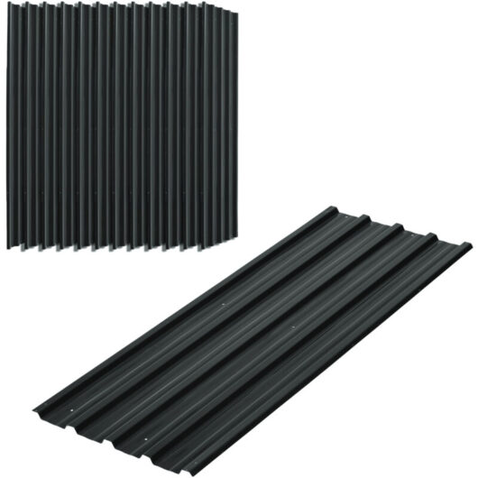 Outsunny Pack of 12 Metal Roofing Sheets for Greenhouse and Shed Dark Grey