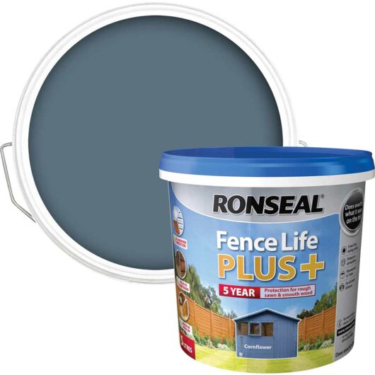Ronseal Fence Life Plus 5 Year Protection Shed & Fence Paint Cornflower 5l