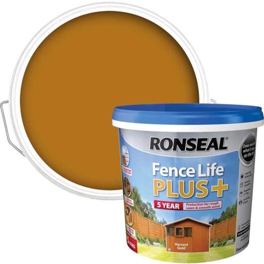 Ronseal Fence Life Plus 5 Year Protection Shed & Fence Paint Harvest Gold 5l
