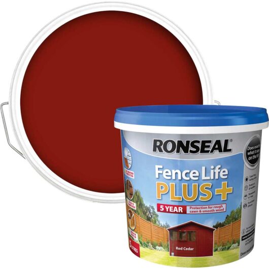 Ronseal Fence Life Plus 5 Year Protection Shed & Fence Paint Red Cedar 5l