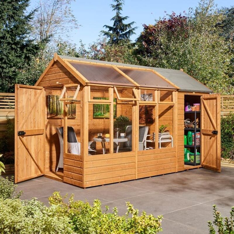 Rowlinson - 12X6 Timber Growhouse with Store