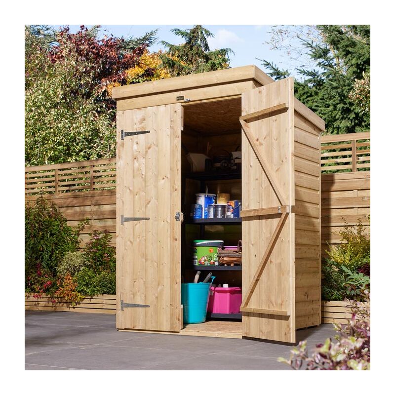 Rowlinson - 4x4 Shiplap Pent Shed Double Doors