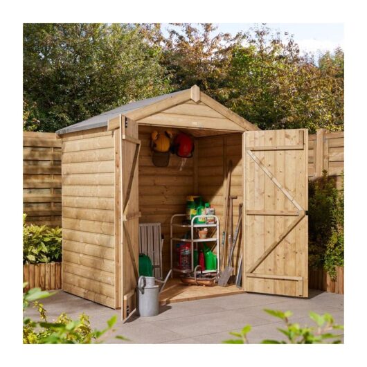 Rowlinson - 4x6 Shiplap Apex Shed Double Doors