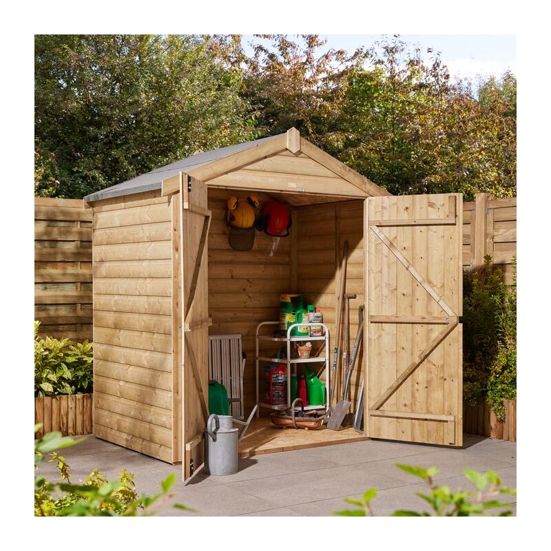 Rowlinson - 4x6 Shiplap Apex Shed Double Doors