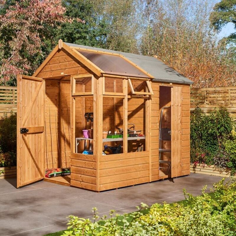 Rowlinson - 8X6 Timber Growhouse with Store
