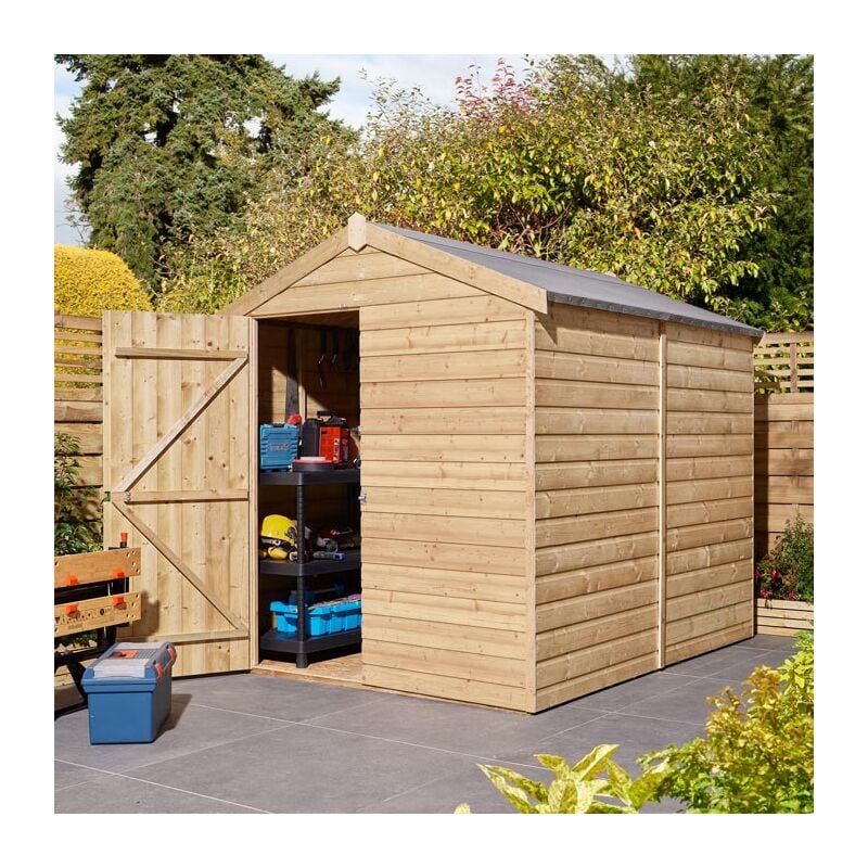 Rowlinson - 8x6 Shiplap Apex Shed Single Door