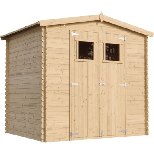 Timbela - Wooden Garden Shed- Pent Shiplap Wooden Shed 8 x 7 ft /4.33 m2 - Outdoor garden shed with impregnated floor- Wooden garden storage shed, 19
