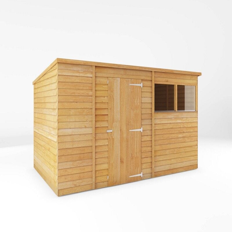 Waltons - 10 x 6 Feet Overlap Pent Shed - Timber - L189.1 x W297.4 x H200.7 cm - Brown