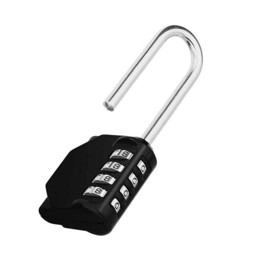 Ymyny - Long outdoor combination lock for gate, garden shed, large 4-digit long combination lock, black combination lock