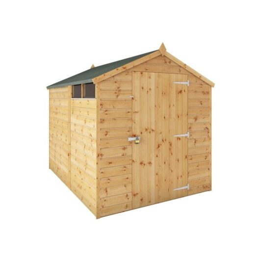 8 x 6 Feet Shiplap Security Apex Shed - Timber - L240.8 x W189.2 x H198.9 cm - Brown