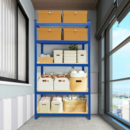 Garage Shelving Units - 180 x 90 x 40cm, Blue 5 Tier Metal Racking Storage Shelves, 175KG Per Shelf, 875KG Capacity, for Kitchen, Office, Bedroom,