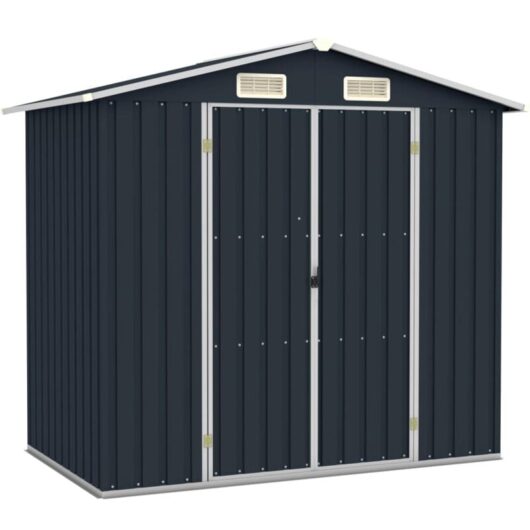 Garden Shed Anthracite 205x129x183 cm Galvanised Steel vidaXL