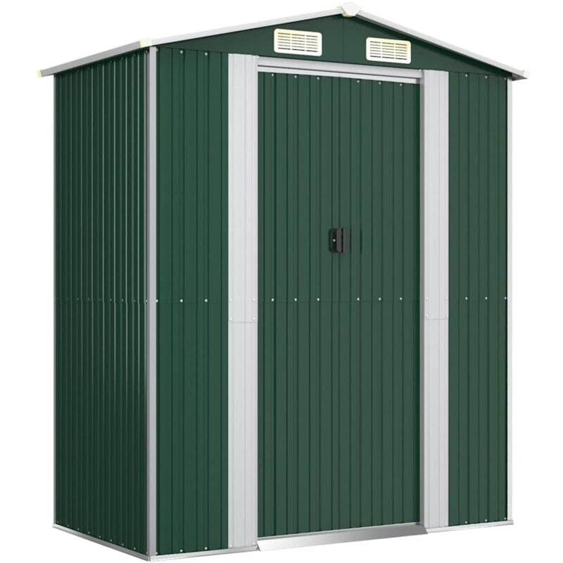 Garden Shed Green 192x108x223 cm Galvanised Steel Vidaxl