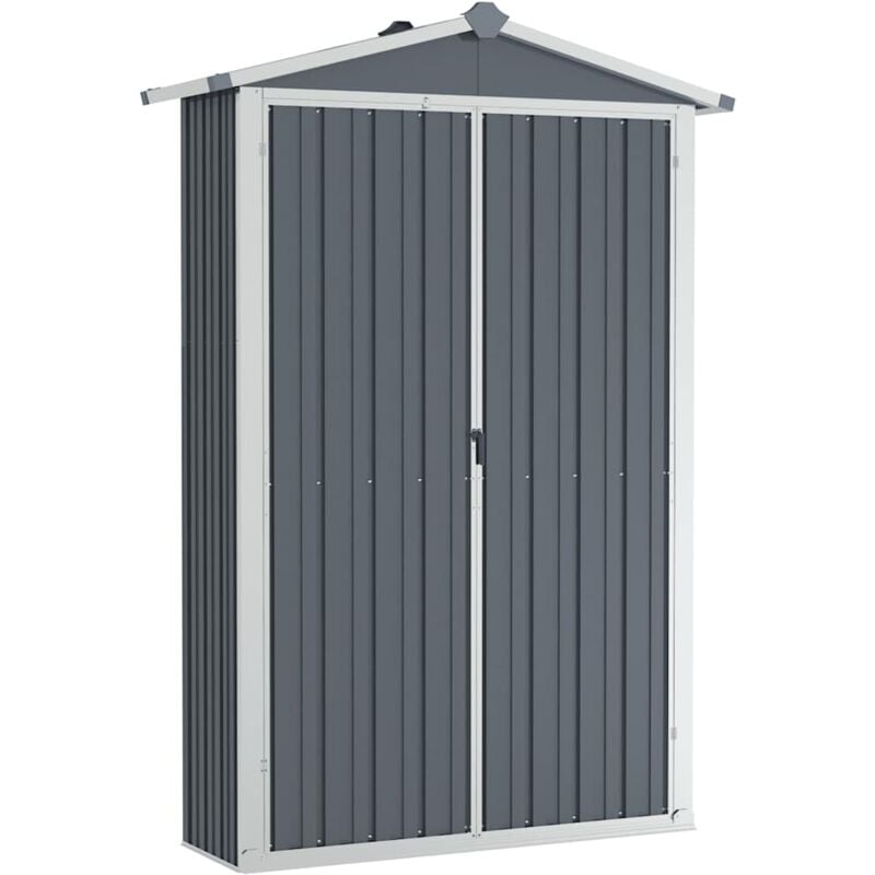 Garden Shed Grey 116x45x175 cm Galvanised Steel vidaXL
