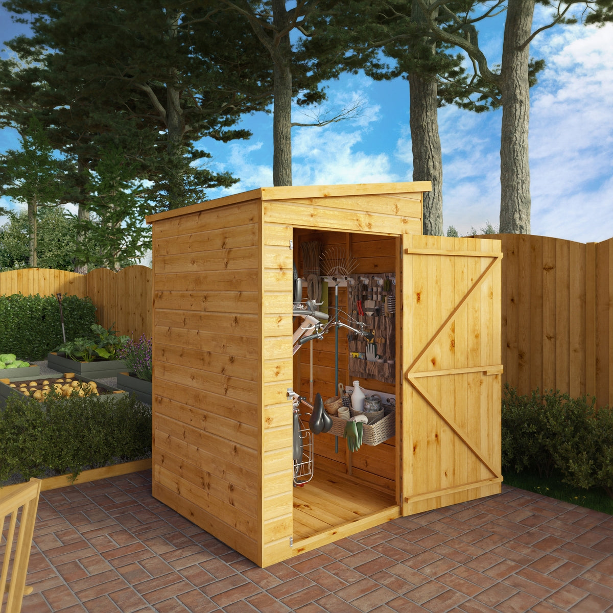 Mercia Modular 4' 4" x 4' 2" Pent Shed - Premium Dip Treated Shiplap Windowless