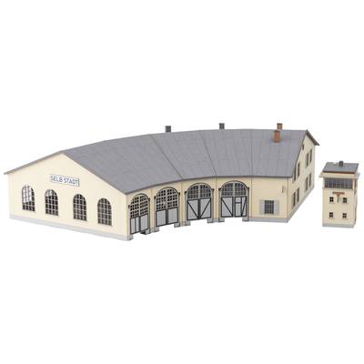 MiniTrix 66341 N Ring locomotive shed Self and signal tower Self-City