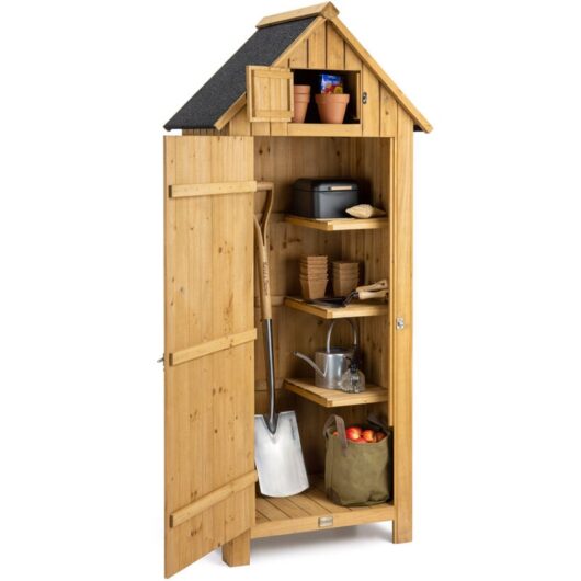 Narrow Garden Shed - Natural