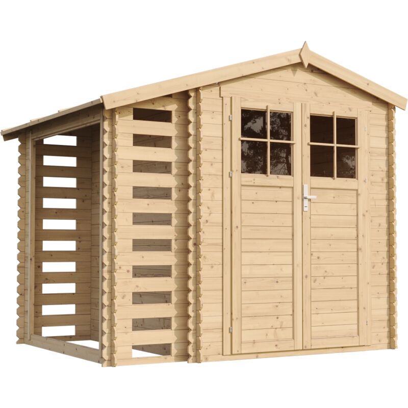 Wooden Garden Shed and Log shed, 19 mm planks - Sheds and Outdoor Storage - Wooden Shed - 9 ft x 7 ft x H7 ft /4.47 m2 (2 m3 capacity), Waterproof