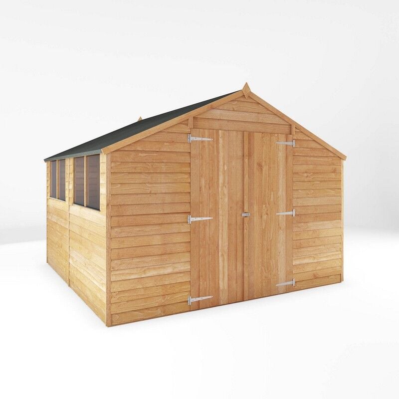 10 x 10 Feet Overlap Apex Workshop - Timber - L297 x W309.7 x H225.4 cm - Brown