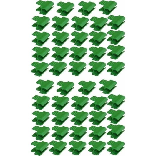 48Pcs Garden Hose Clips, Garden Shed Film Accessories, 16mm Outer Diameter, Plant Stakes, Plastic Greenhouse Clips, Green