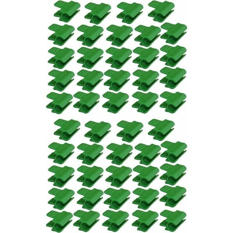 48Pcs Garden Hose Clips, Garden Shed Film Accessories, 16mm Outer Diameter, Plant Stakes, Plastic Greenhouse Clips, Green