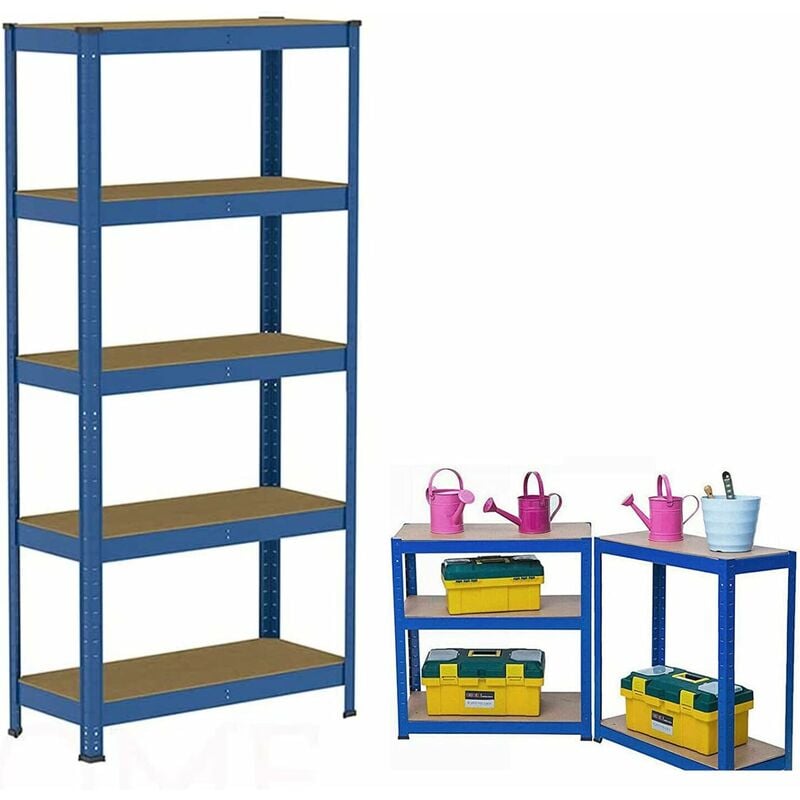5-Shelf Adjustable, Heavy Duty Storage Shelving Unit 875KG Loading Capacity, Steel Organizer Wire Rack, Storage Racking Shelving 180 x90 x40cm, Metal