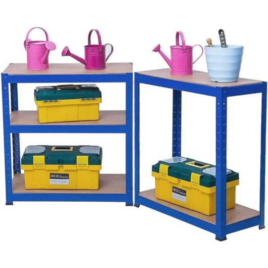 5 Tier Boltless Garage Shelving Unit Heavy Duty Industrial Storage Shelves Metal Racking Unit for Shed Warehouse Workshop Office, 175KG Per