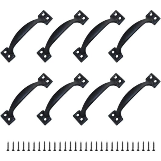 8 Pcs Furniture Handles Door Knobs Pulls Center to Center Rustic Zinc Alloy Handles for Kitchen Barn Door Garden Shed (120MM)