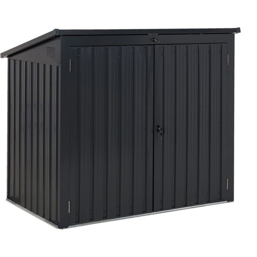 Beliani - Galavnized Steel Garden Shed Storage for Tools Equipment 134 cm Graphite Grey Moena