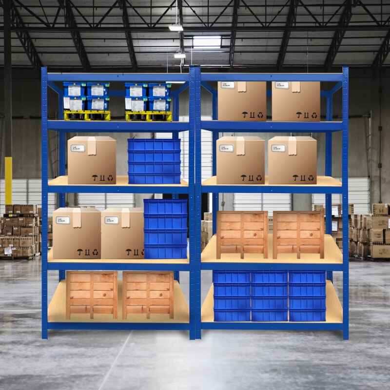 Briefness - 2PCS Garage Shelving 5 Tier Shelf Boltless Racking Shelves Household Heavy Duty