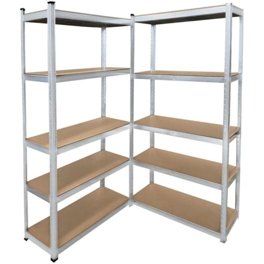 Briefness - 5 Tier Storage Shelf Heavy Duty Boltless Shelving Unit Garage Organizer 2 packs