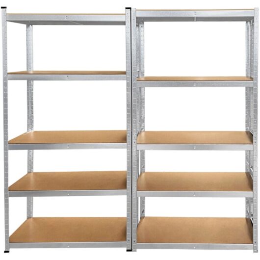 Briefness - Garage Shelf Utility Shelving Shelf Heavy Duty Metal Rack Chrome Organizer 2PCS