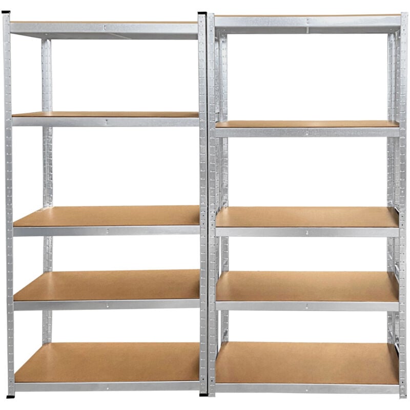 Briefness - Garage Shelf Utility Shelving Shelf Heavy Duty Metal Rack Chrome Organizer 2PCS