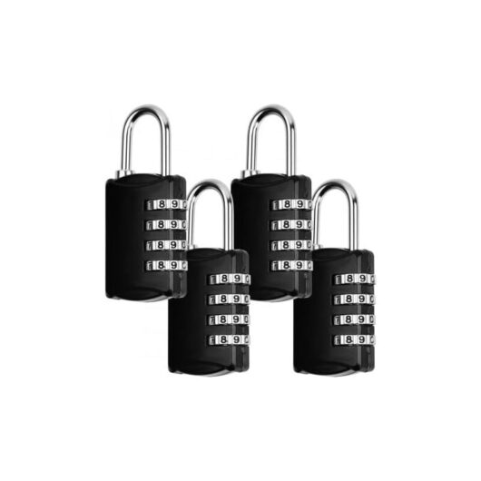Csparkv - 4 Pack 4 Digit Combination Lock, Small Combination Lock, Waterproof Locker Lock, Combination Lock for Locker, Gym, School, Gate, Shed,