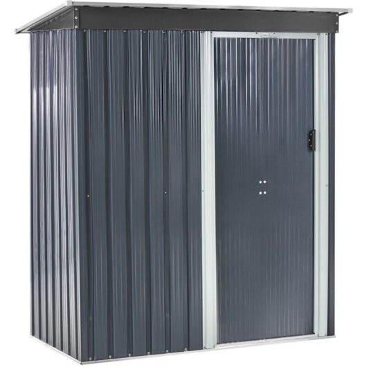 Garden Shed AISONE 150 cm 89 cm Graphite Grey
