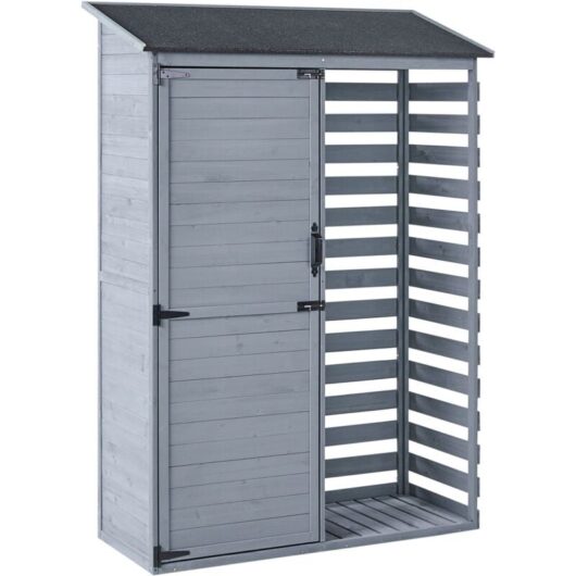 Garden Shed CENGIO 130 cm 57 cm Grey
