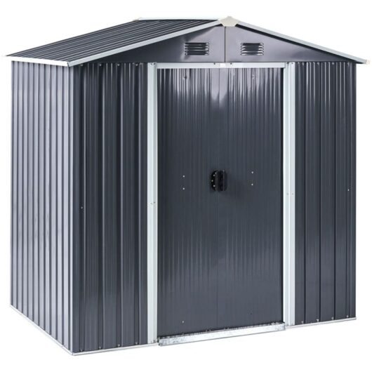 Garden Shed CIRELLA 194 cm 118 cm Graphite Grey
