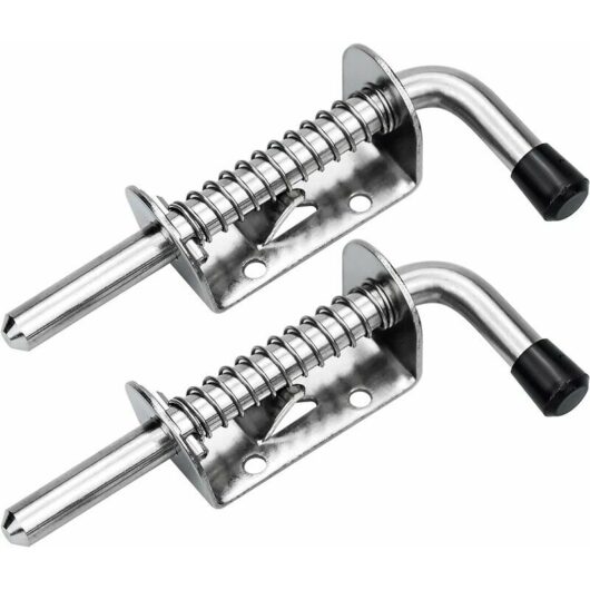 Hoopzi - 2Pcs Garage Door Lock Targette Spring Latch Steel Spring Bolts Door Latches and Bolts 128mm for Garage Door Garden Shed