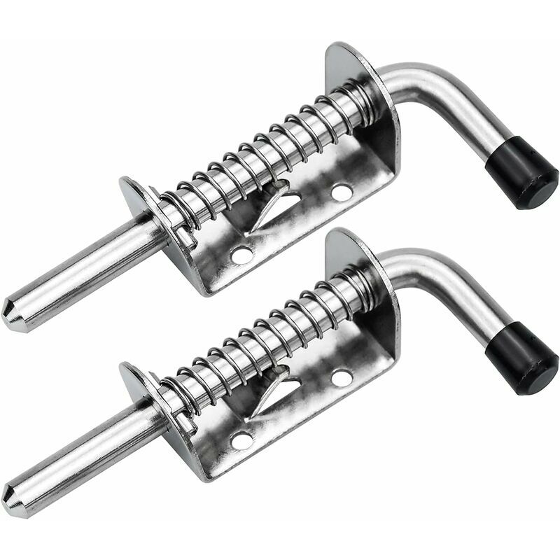 Hoopzi - 2Pcs Garage Door Lock Targette Spring Latch Steel Spring Bolts Door Latches and Bolts 128mm for Garage Door Garden Shed