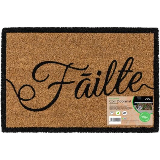 JVL - Eco-Friendly Latex Backed Coir Entrance Doormat, 40x60cm - Failte