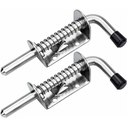Lune - moon-2Pcs Garage Door Bolt Latch Spring Latch Steel Spring Bolts Latches and Door Locks 128mm For Garage Door Shed