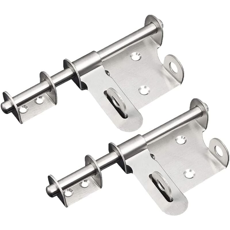 Memkey - 2 Pack Deadbolt Lock, Stainless Steel Deadbolt, Security Door Latch, Sliding Bolt Door Lock with Hole for Padlock for Gates, Fences, Sheds