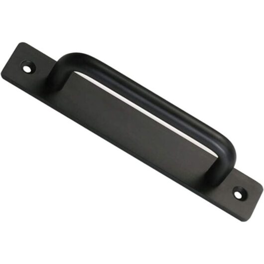 Memkey - Barn Door Handle, Sliding Barn Door Handle, Perfect for Gate, Wardrobe, Cupboard, Drawer, Shed, Garage, Includes 2 Screws - Black, 150mm