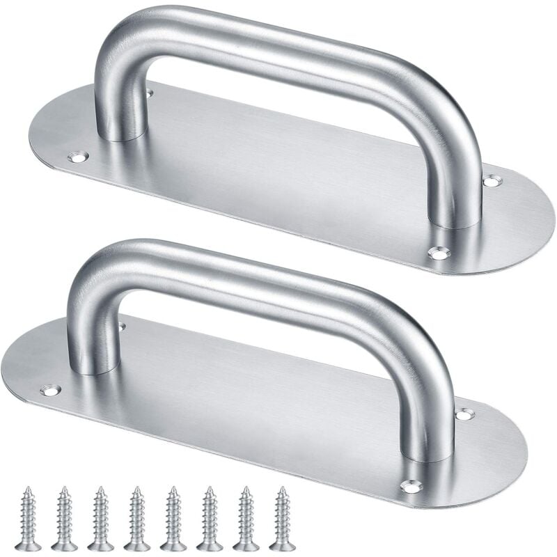 Memkey - Sliding Door Handles, Pull Door Handles with Back Plate, Gate, Wardrobe, Cupboard, Shed, Toilet, Heavy Duty Pull Handles